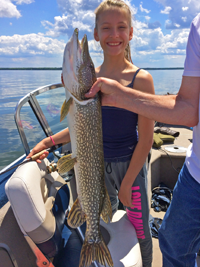 image of Bowen Lodge guest with large Pike