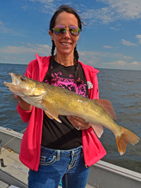 Beautiful Girl Holding Lake Winnie Walleye