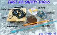 image of safety tools for first ice