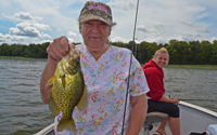 image of claudia burholder with big crappie