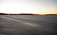 image of Bowstring River covered with ice