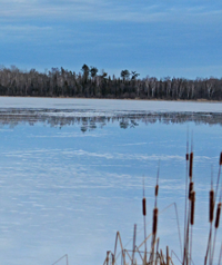 image of ice with standing water on top