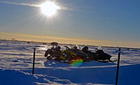 image pf snowmobiles on ice