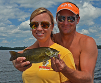 image of Mike and Jamie Roberts with Smallmouth Bass