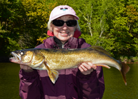 Bonnie Baird with big Walleye