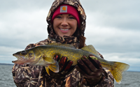 image of Kristin Hastings with Winnie Walleye