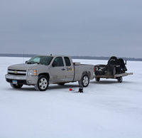 image of pickup truck on the ice
