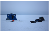 image of snow conditions on Bowstring Lake