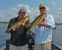 image of Jeff Sundin and Mark Huelse with walleye double