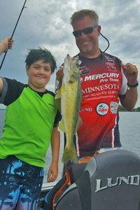 image of Josh Hagemeister with fishing customer