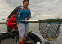 image of susan netting fish for dick