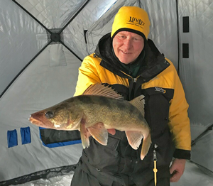 image of jeff sundin with big walleye