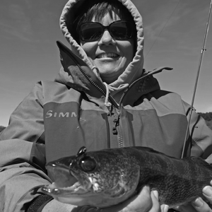 image of susan with nice walleye