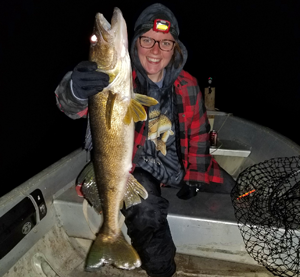 image of joelle bellamy with big walleye