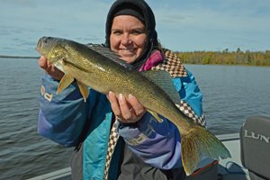 image of bev swenson with nice walleye