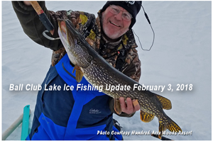 image of northern pike c;aught on ball club lake