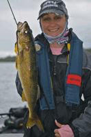 image of suzanne austin with big walleye