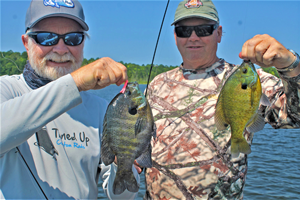 image of joel and greg clusiau with huge bluegills