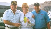 Sharon Stuckey accepts the Big Walleye award after a nice day on the lake