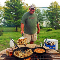 image of shore lunch on the fire